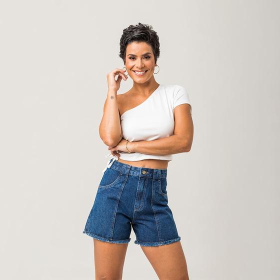 Imagem de Shorts Jeans Feminino Cintura Alta Disparate