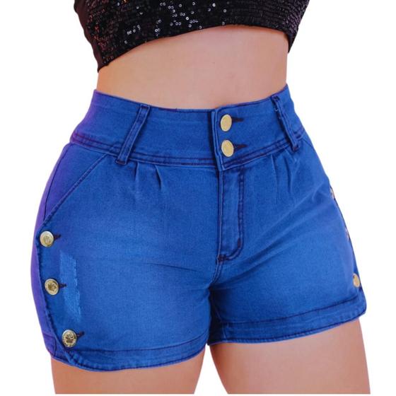 Imagem de Shorts Jeans Feminino Com Oito Botões Frontal Premium