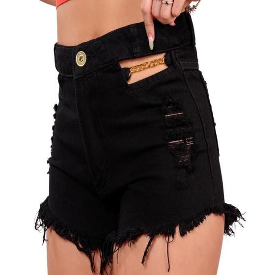 Imagem de Shorts Jeans Feminino Correntinha