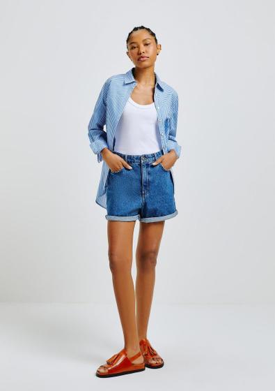 Imagem de Shorts Jeans Hering Feminino Cintura Alta - Azul