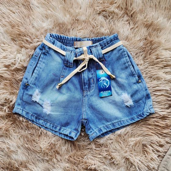 Imagem de Shorts jeans juvenil feminino infantil meninas com lycra