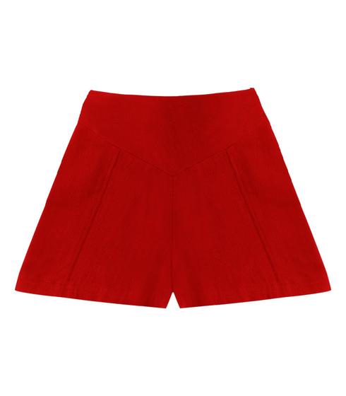 Imagem de Shorts Juvenil Feminino Em Linho Minty Vermelho