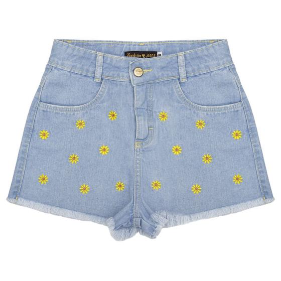 Imagem de Shorts Juvenil Look Jeans Barra Desfiada Jeans