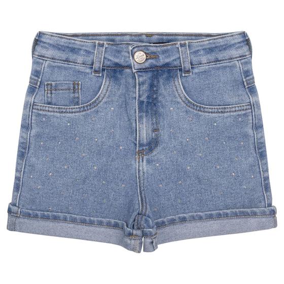 Imagem de Shorts Juvenil Look Jeans Cós Alto Jeans