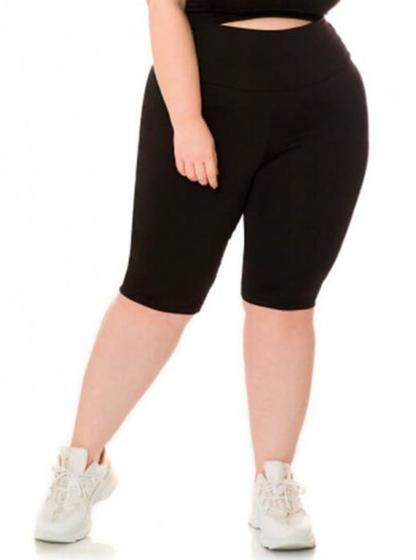 Imagem de Shorts Legging Ciclista Plus Size Suplex Grosso G1 G2 G3 G4 G5 Feminino Academina Cintura Alta