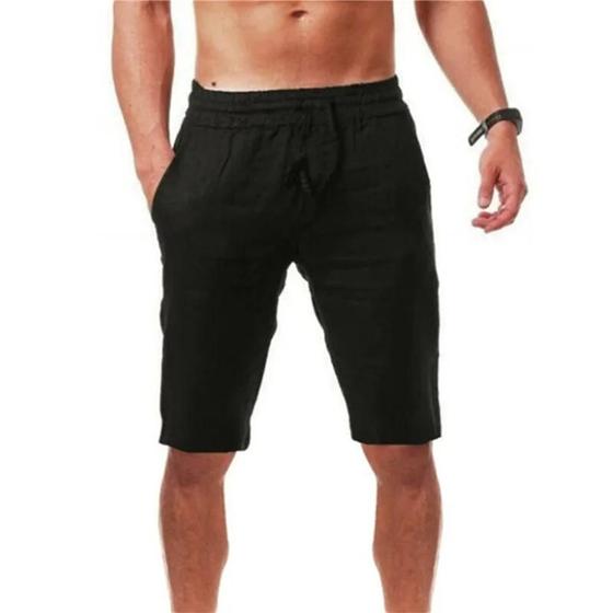 Imagem de Shorts Masculinos de Verão - Algodão e Linho Respirável - Tamanhos S-3XL