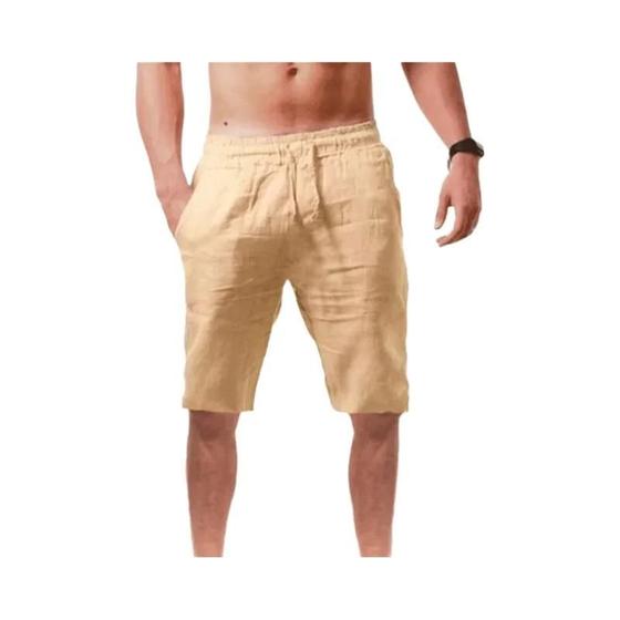 Imagem de Shorts Masculinos de Verão - Algodão e Linho Respirável - Tamanhos S-3XL