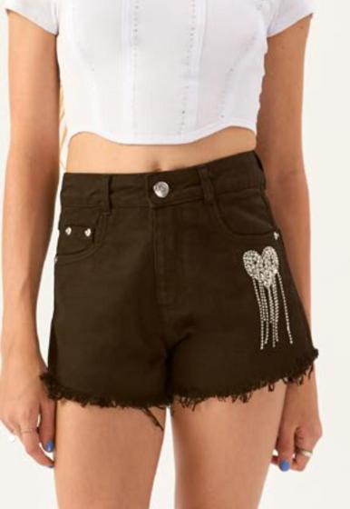 Imagem de Shorts Menina Juvenil Jeans Preto Vanilla Cream