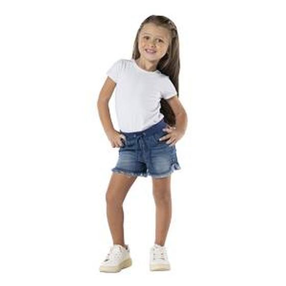 Imagem de Shorts Menina Mania Kids em Malha Denim com Ribana