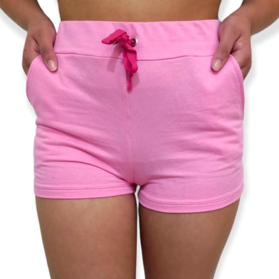 Imagem de Shorts Moletom feminino bermuda Moletinho Curto Com Bolso