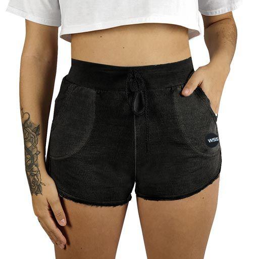 Imagem de Shorts Moletom Feminino Estonado WSS Moon Black