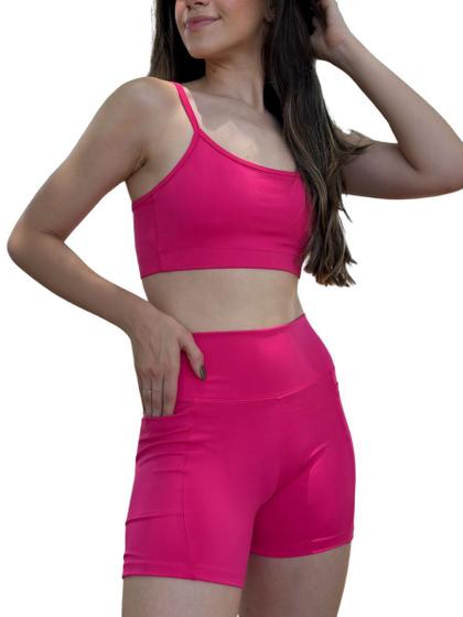 Imagem de Shorts Move Athletic Treino em Poliamdia Com Bolsos Pink