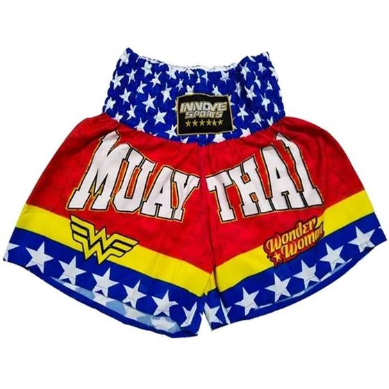 Imagem de Shorts Muay Thai Kick Boxing Mulher Maravilha