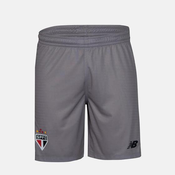 Imagem de Shorts New Balance Calção NB Goleiro Home SPFC 2024 Masculino - Cinza e Preto