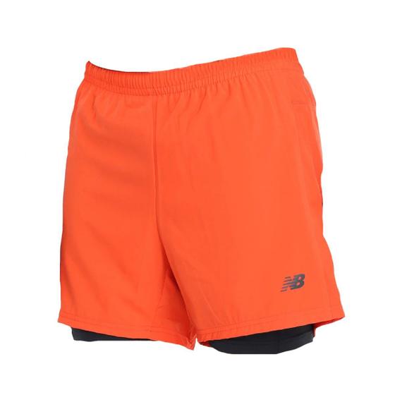 Imagem de Shorts New Balance Sport Essentials 2 In 1 - masculino - laranja e preto