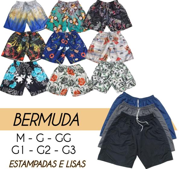 Imagem de Shorts Plus Size Masculino Estampado Praia Esporte Verão