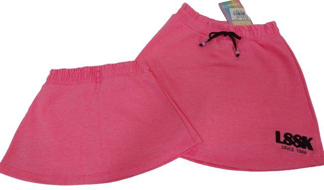 Imagem de Shorts Saia Neon Infantil Menina Moletino Confort Lessa 8142