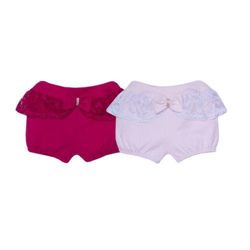 Imagem de Shorts Suedine Frill Rosa Claro e Pink