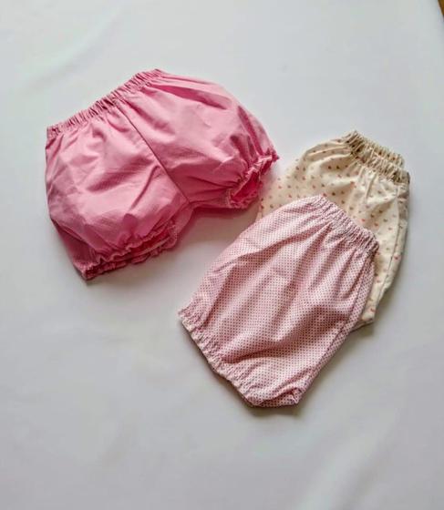 Imagem de Shorts Tapa Fralda Estampado para Bebê Menina 0 a 11 meses - tamanho P (0 a 4 meses)