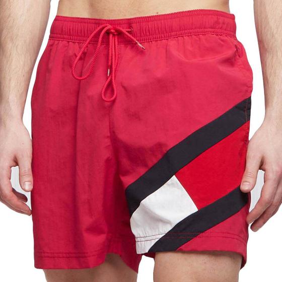 Imagem de Shorts Tommy Hilfiger Masculino Bandeira Lateral TH Vermelho