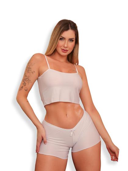 Imagem de Shot Doll Virginia Liso Sexy Curto Calor Confortavel Cropped