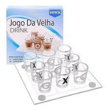 Imagem de Shot Drink Jogo Da Velha 20x20 De Vidro Copos 20ml Tequila