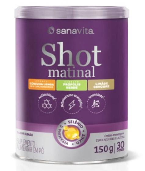 Imagem de Shot Matinal Sabor Limão Lata de 150g para 30 doses-Sanavita