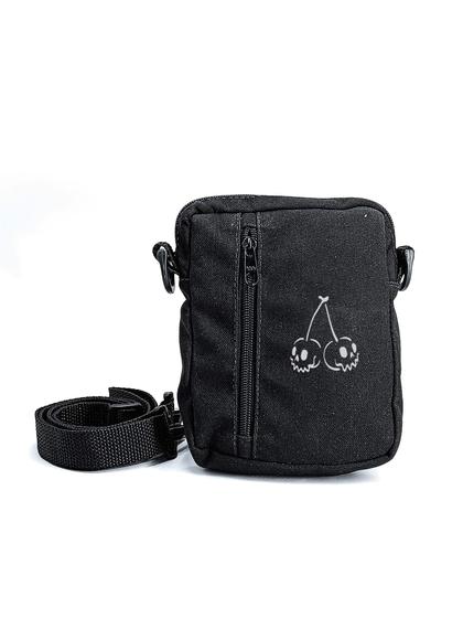 Imagem de Shoulder Bag Bolso Vertical Cereja Caveira Transversal Unisex Mini Masculina e Feminina