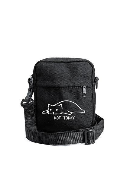 Imagem de Shoulder Bag Cat Not Today Transversal Unisex Mini Masculina e Feminina