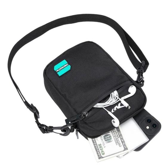 Imagem de Shoulder Bag Onbongo Espaçosa Transversal Impermeável Bolsa Resistente 1,5 Litro - Preto