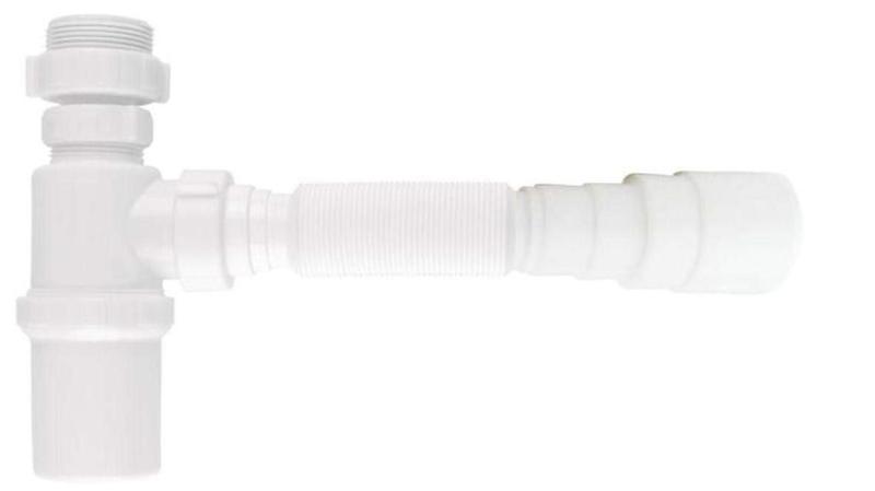 Imagem de Sifão Com Copo Universal Ajustável Sanfonado Branco Amanco