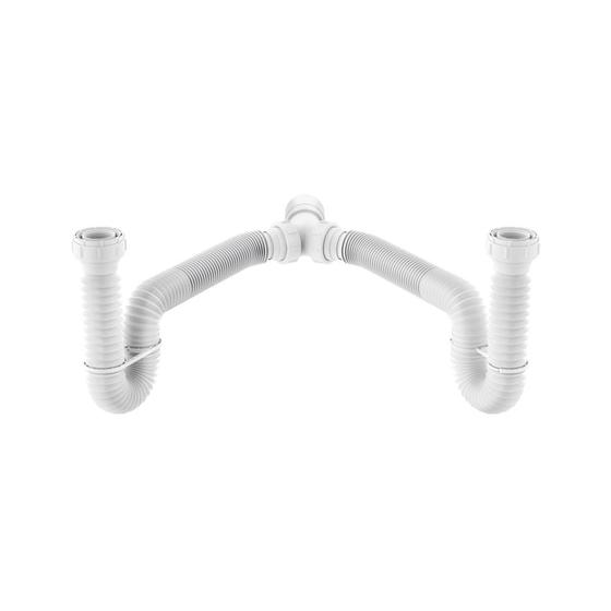 Imagem de Sifão Duplo Sanfonado Extensível Censi 1,1m Branco