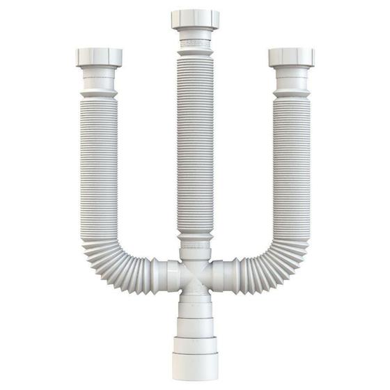 Imagem de Sifão Herc Extensível Universal DN38/40/48/50 Triplo Branco