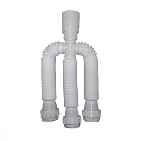 Imagem de Sifao Pvc Flexivel Delflex Branco Triplo Com Anel   Sf T