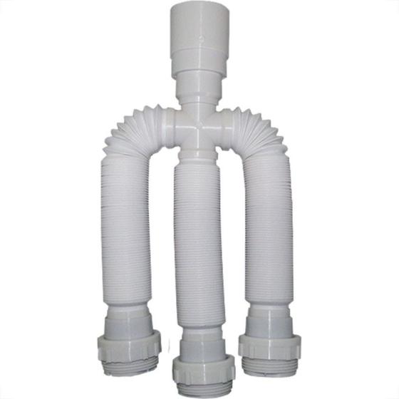 Imagem de Sifao Pvc Flexivel Delflex Branco Triplo Com Anel Sf T