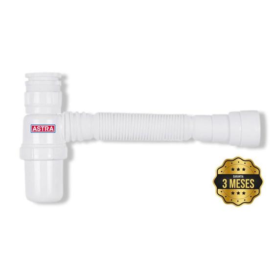 Imagem de Sifão Sanfonado Universal Branco Com Copo Astra