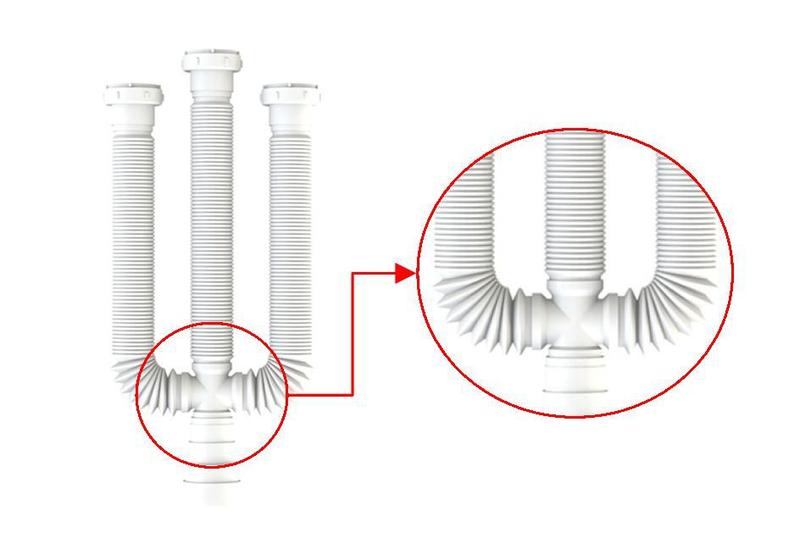 Imagem de Sifão triplo anel plastico branco