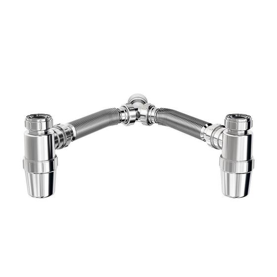 Sifão Tubo Extensível Duplo Cromado c/Copo Horizontal Censi Menor preço em Sifão Tubo Extensível Duplo Cromado c/Copo Horizontal Censi