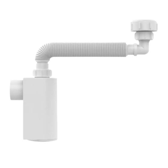 Imagem de Sifao Universal Branco de Parede com Copo Blukit