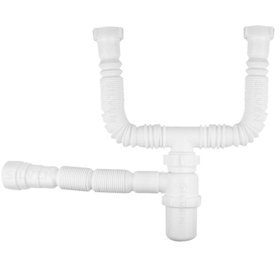 Imagem de Sifão Universal Sanfonado Duplo Com Copo Astra