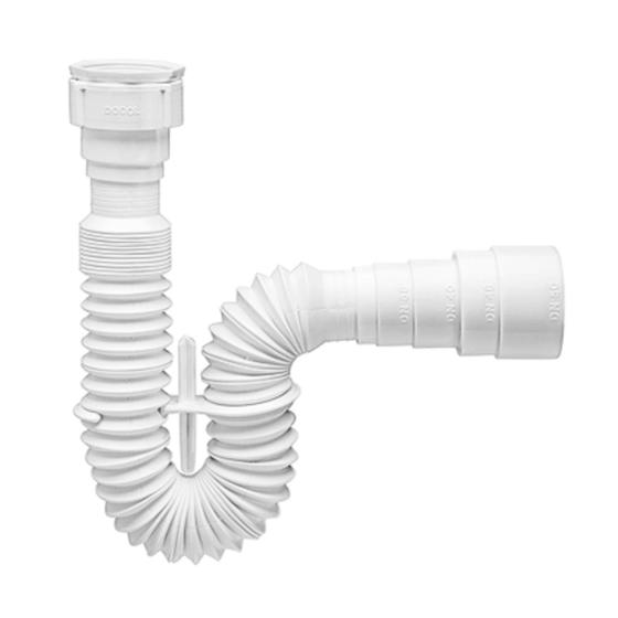 Imagem de Sifão Universal Sanfonado Extensível 72cm com Sistema Anti-Odor Resistente Água Quente Docol