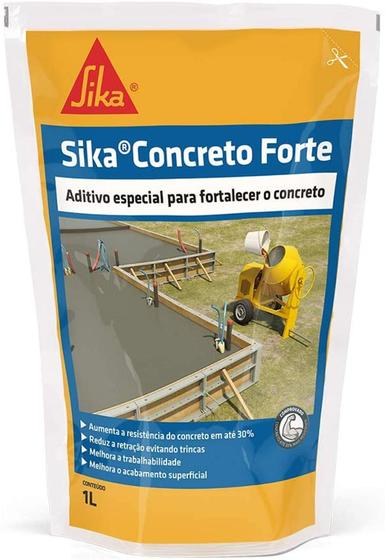 Imagem de Sika Concreto Forte aditivo liquido aumenta a resistência do concreto em até 30% - saco 1L