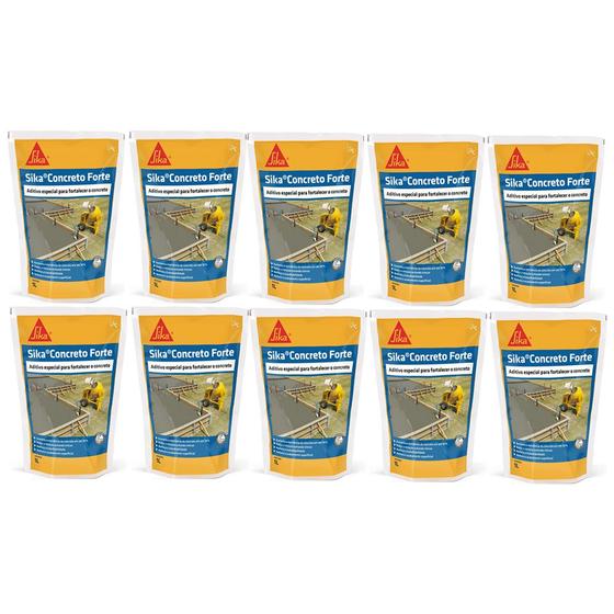 Imagem de Sika Concreto Forte Saco 1l Maior Resistência Concreto Kit 10