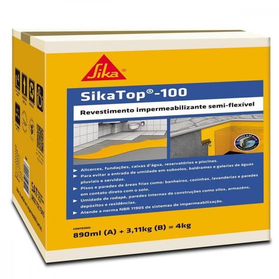 Imagem de Sikatop 100 Cinza  4Kg         Caixa  428058