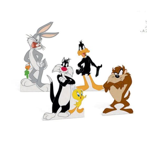 Imagem de Silhuetas Decorativas Looney Tunes Sortidas - 4 Unidades - Cromus - Rizzo