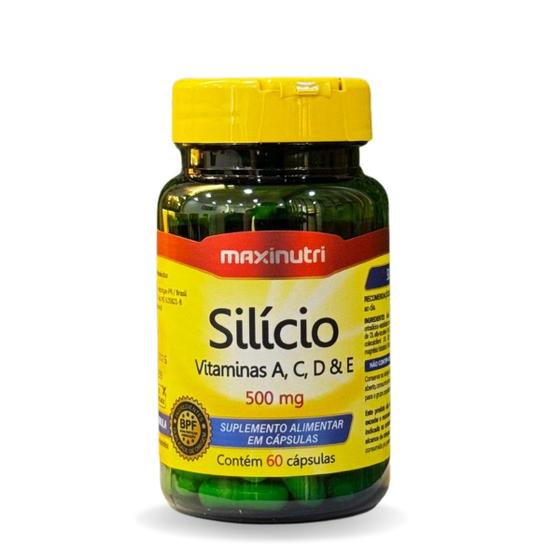Imagem de Silício com Vitaminas A C D e E 500mg 60 cápsulas Maxinutri