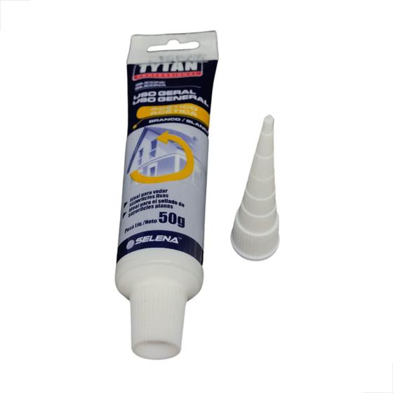 Imagem de Silicone Acetico Uso Geral Bisnaga 50g Tytan Branco 10 Un