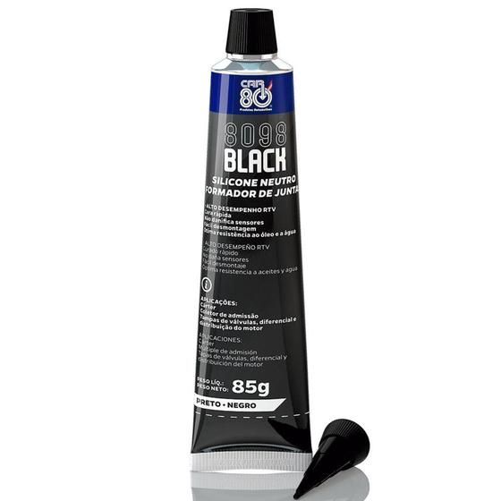 Imagem de Silicone neutro alta temperatura 85 g preto - Car80