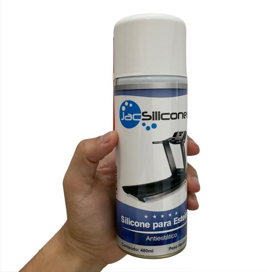 Imagem de Silicone Profissional Spray Para Lubrificar Esteira Elétrica 480ml Retira Ruído JAC