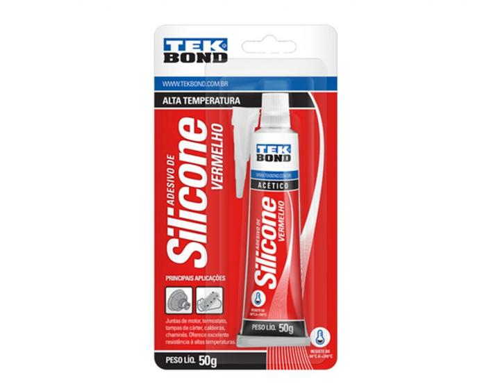 Imagem de Silicone Tekbond Alta Temperatura Vermelho 050G Blister